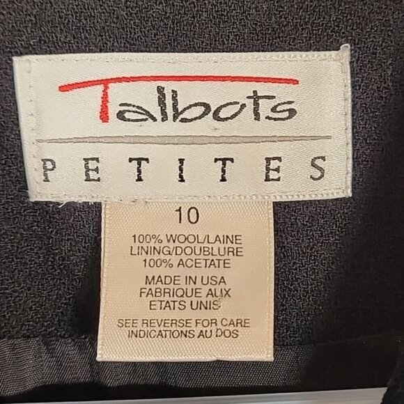 Vintage Talbots 100% Wool Trench Coat Size S Black Button Velvet Classic Y2K 90s - Picture 5 of 13
